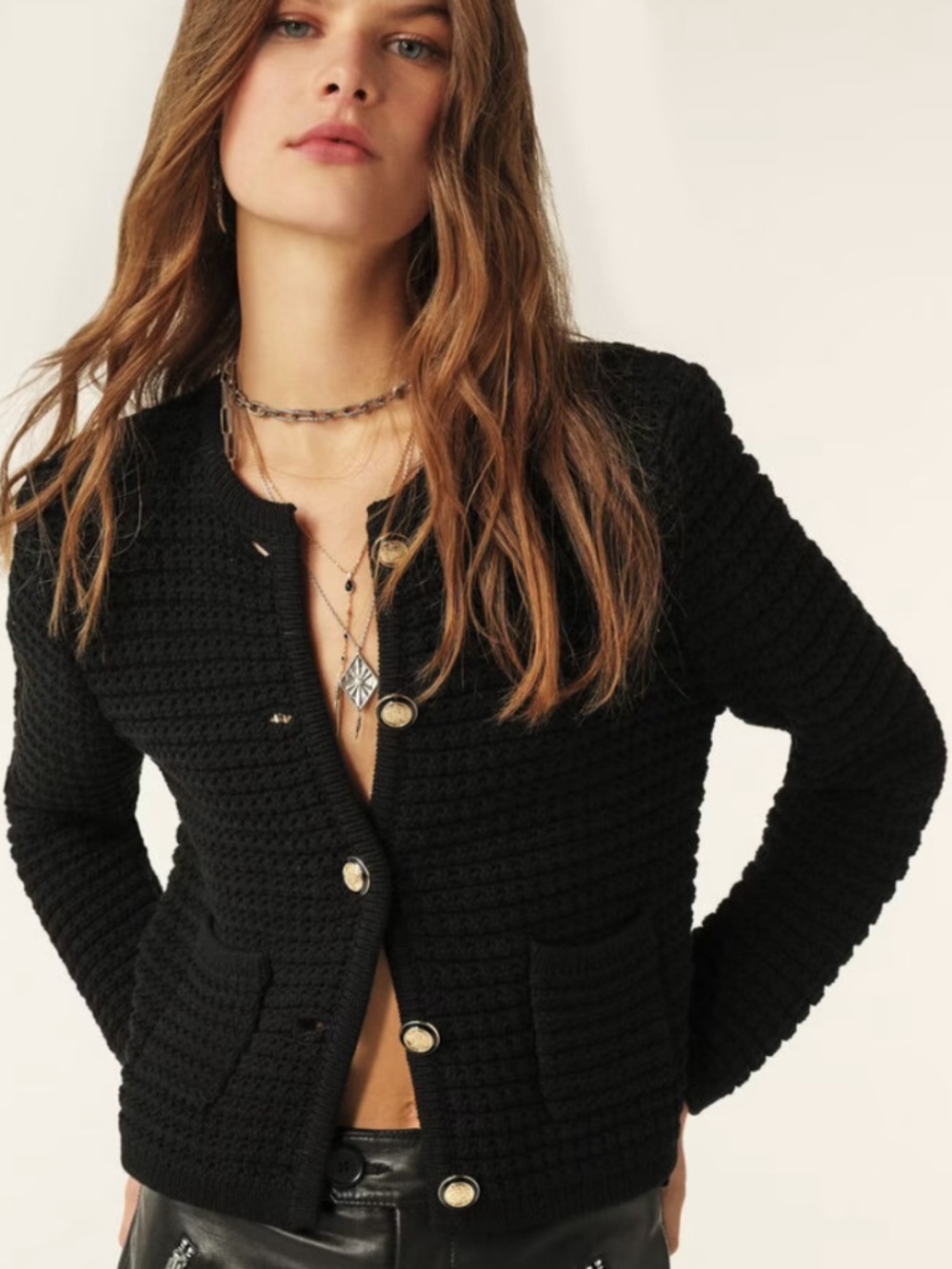 Ba Sh GASPARD cardigan in black size 0  ( XS)